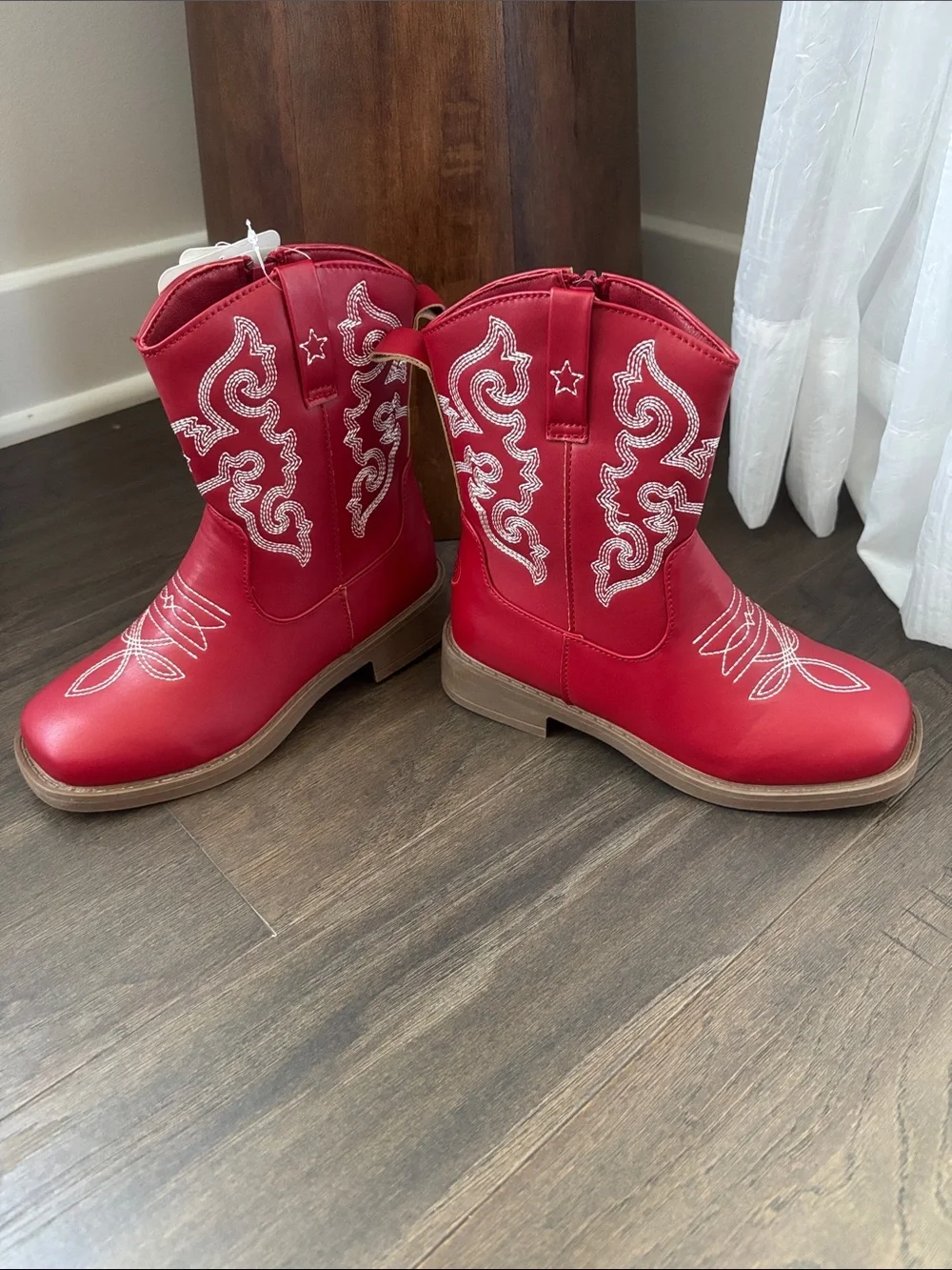 Pawz Western Upper faux leather,side zipper,embroidered,TPR outsole,cushioned